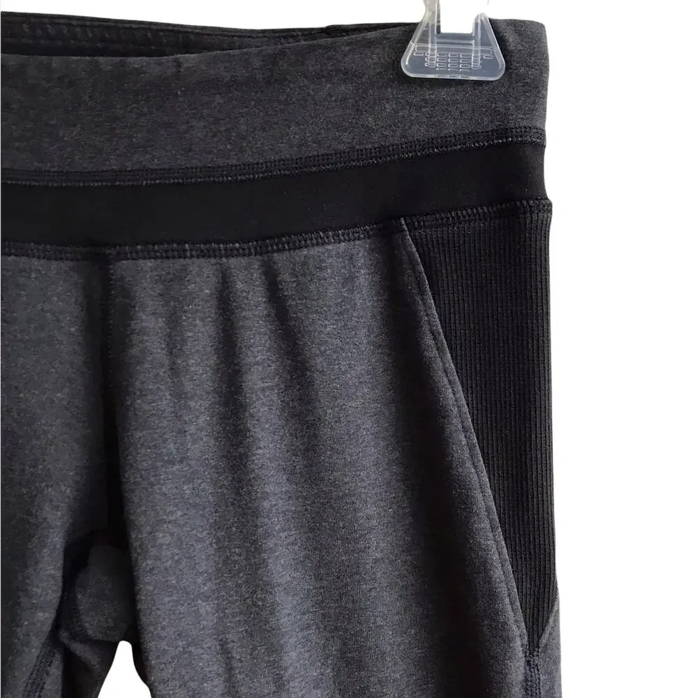 Lululemon Refine Crop Leggings Size 4 Colorblock Stretch Cotton Pants Gym Run